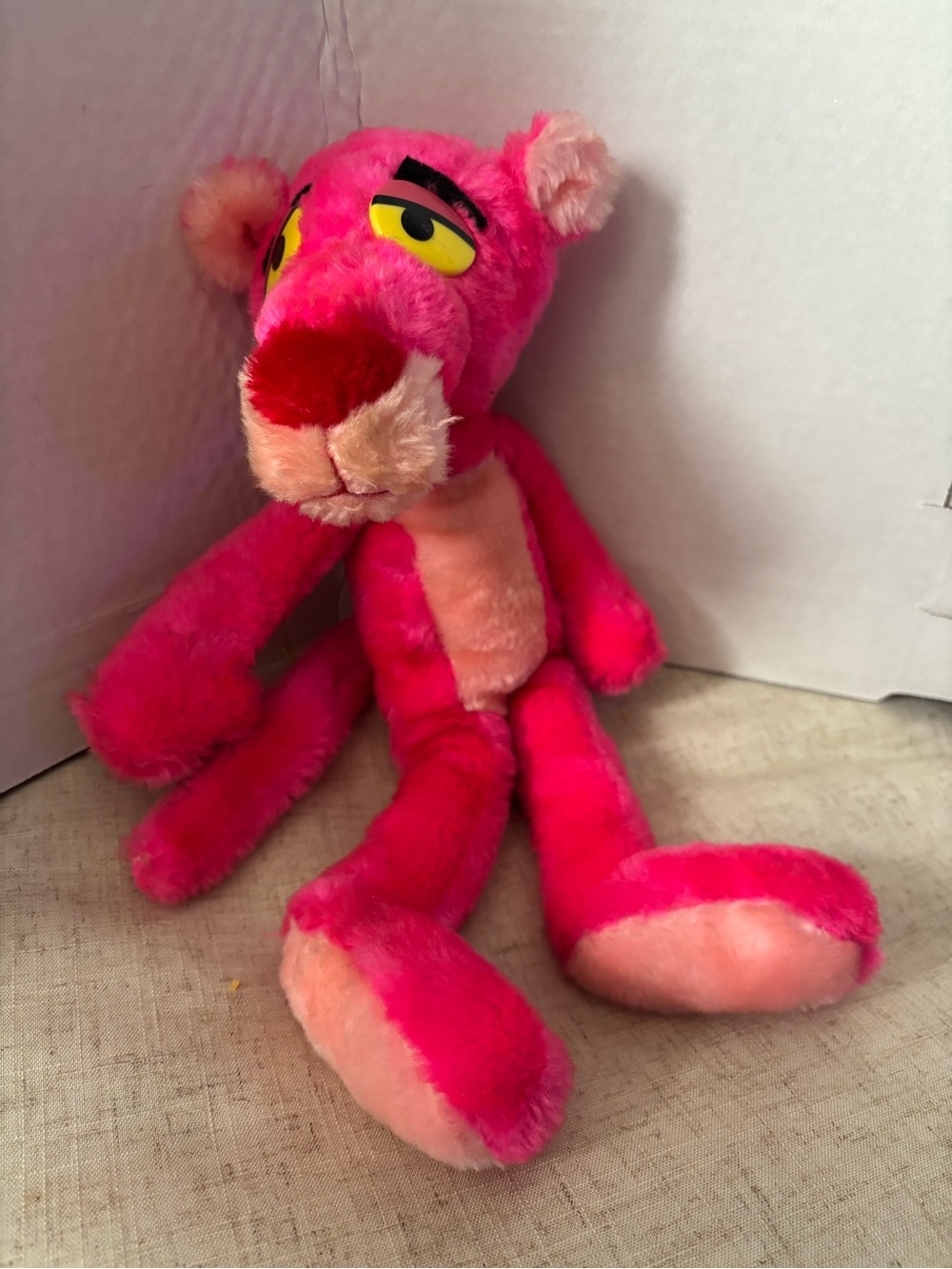 Rare! Vintage Pink Panther Plush Stuffed Toy - Soft Pink Kids Plush 80s Like New